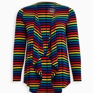 Torrid super Soft Cardigan Rainbow Drape Front
